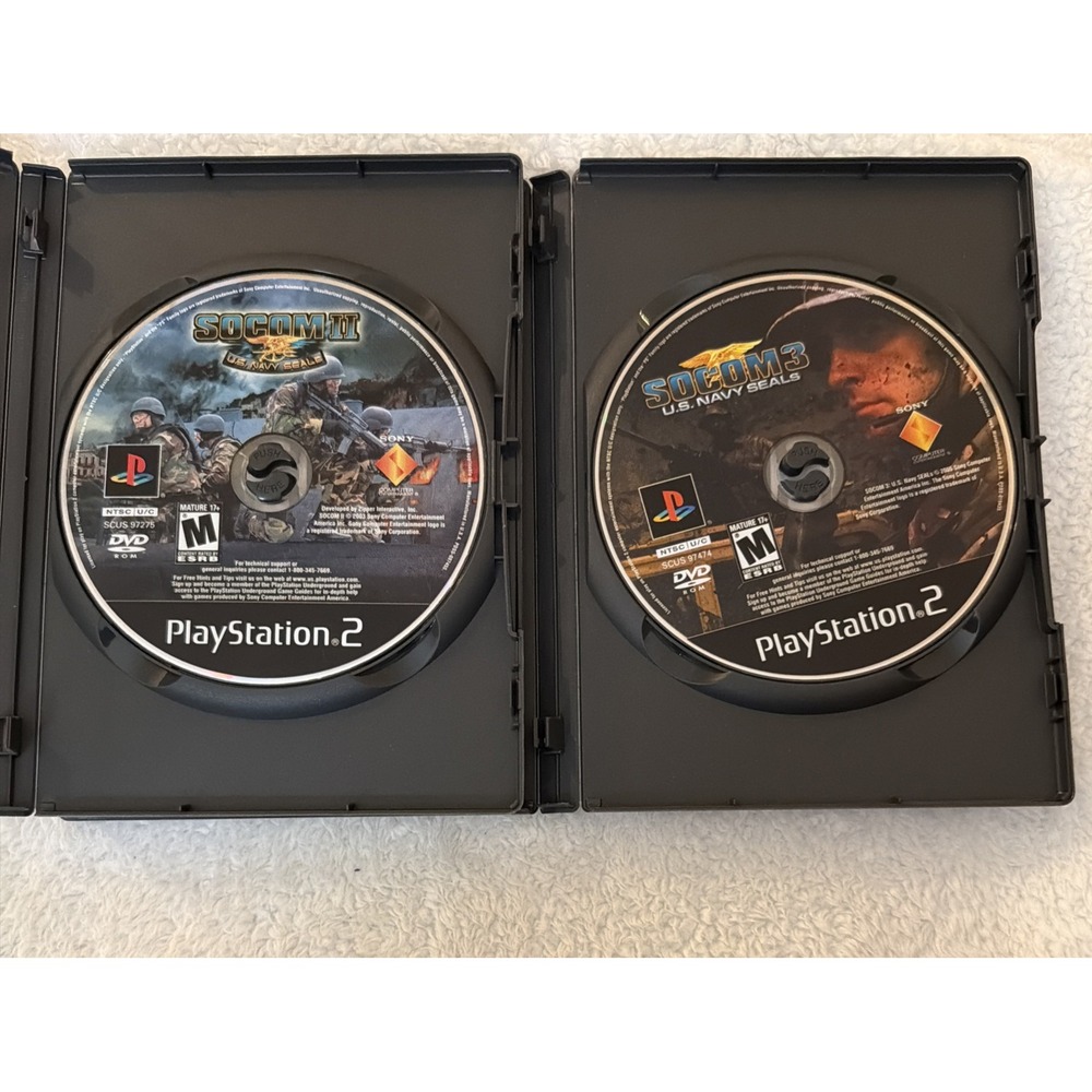 PlayStation 2 PS2 SOCOM II SOCOM III U.S. Navy Seals Greatest Hits Video Game X2